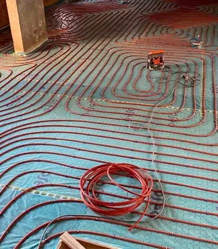 Installation d'un plancher chauffant